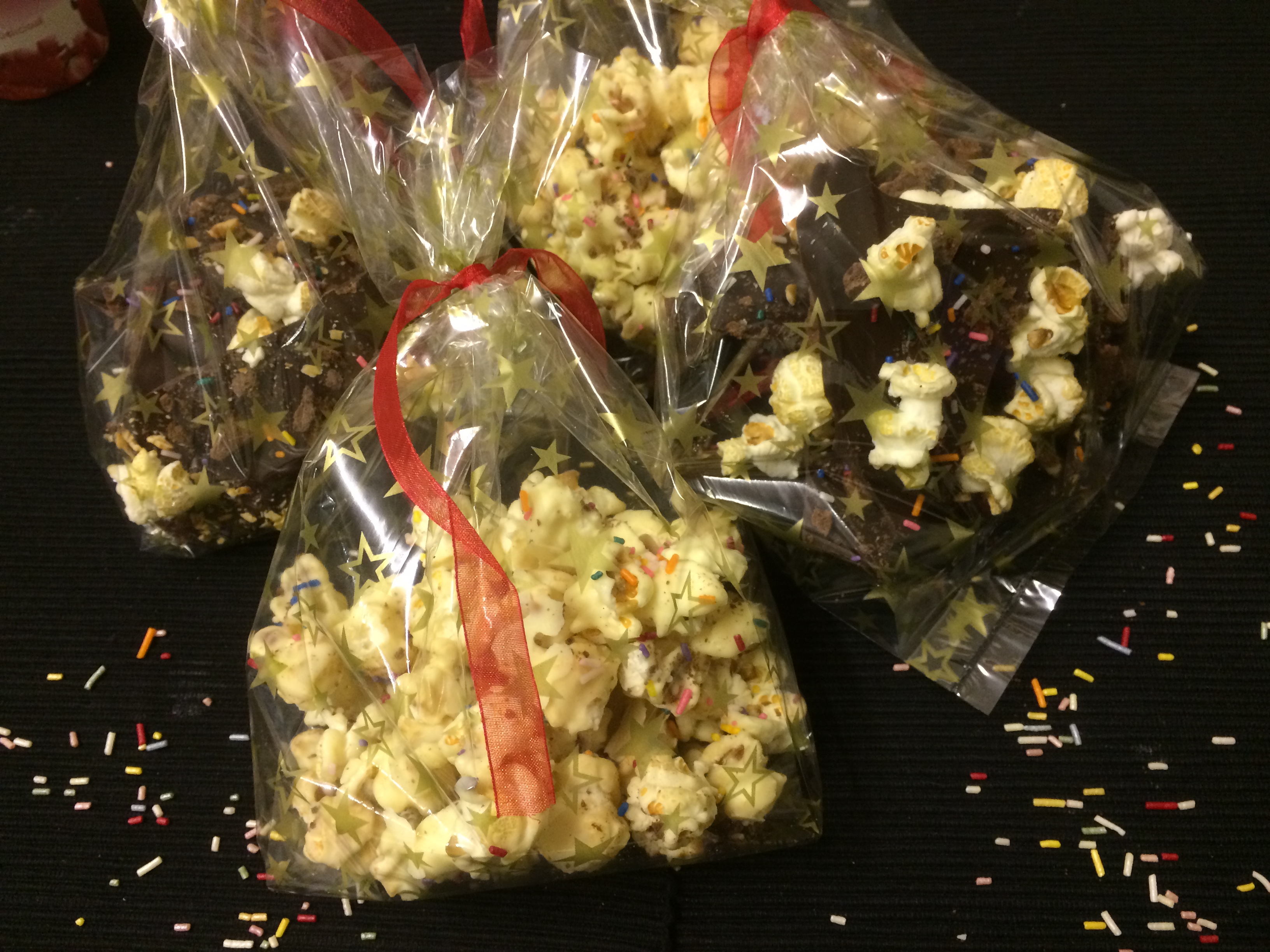 white chocolate confetti popcorn